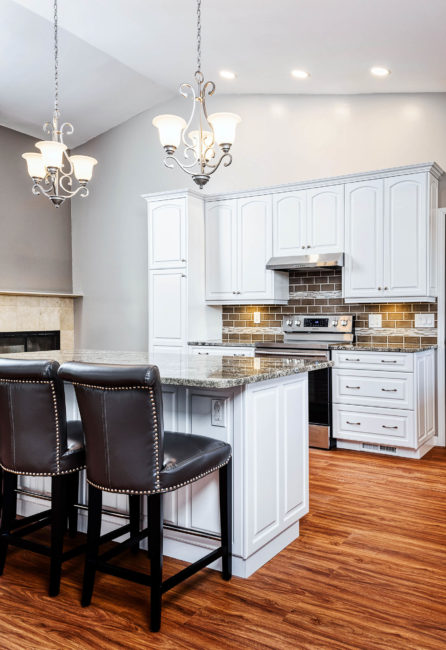 Remodeled kitchen interior real estate photo by Mitch Wojnarowicz.